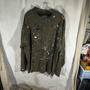Unisex Olive Grn XL LS T Shirt W/Unique Street Wear Art By Timothy Designs